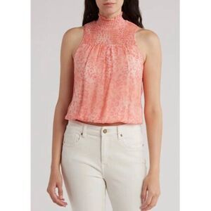 New Ramy Brook Joy Leopard Print Sleeveless Top Ramy Brook in Deco Rose Size M